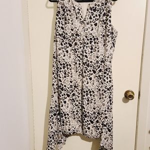 Lane Bryant cheetah Animal Print Button Down Shirt Dress 18 20 Sleeveless